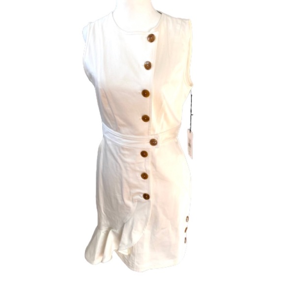 AMUR White Beba Buttoned Dress Size 6 - Picture 6 of 7